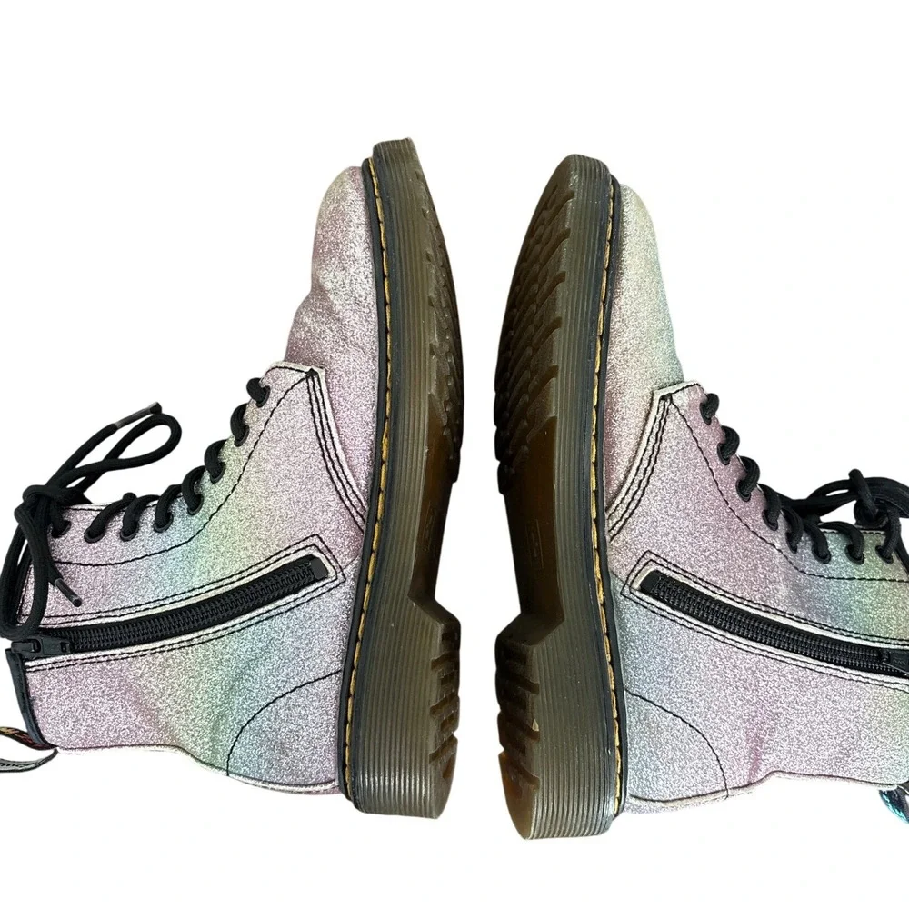 Dr Martens 1460 Rainbow Glitter Lace‎ Up Ankle Boots Kids US 2 UK 1 EU 33